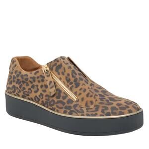 NEW ZIERA women's zikta sneaker in tan leopard / black